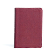 CSB Compact Reference Bible Cranberry LeatherTouch Red Letter