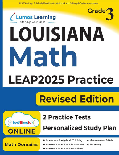 LEAP Test Prep: 3rd Grade Math Practice Workbook and Full-length
