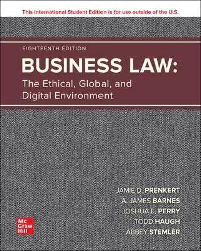 Business Law: the Ethical Global and Digital Environment