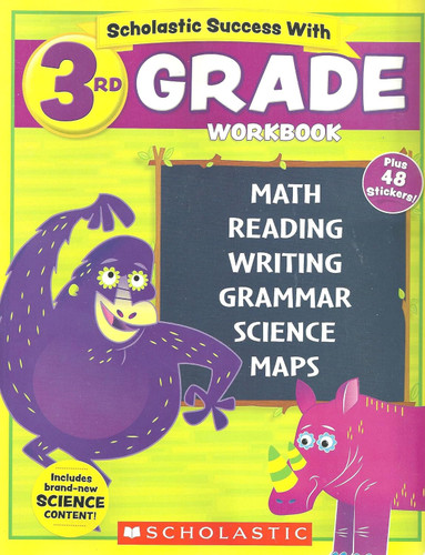 NEW 2018 Edition Scholastic - 3rd Grade Workbook with Motivational