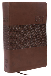 KJV Study Bible Large Print Leathersoft Brown Thumb Indexed Red