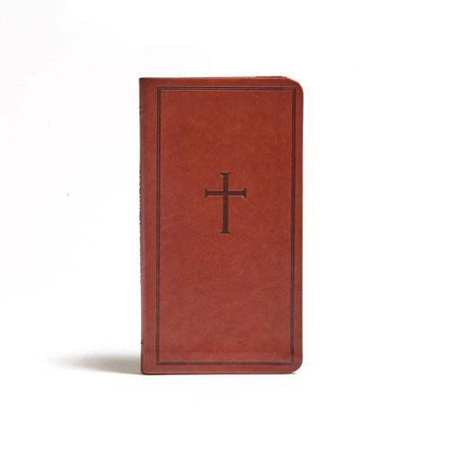 CSB Single-Column Pocket New Testament Brown LeatherTouch Red Letter