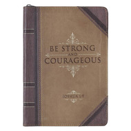 Christian Art Gifts Brown Vegan Leather Zipped Journal Inspirational