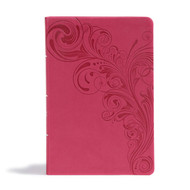 CSB Giant Print Reference Bible Pink LeatherTouch Red Letter
