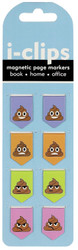 Poop i-clips Magnetic Page Markers (Set of 8 Magnetic Bookmarks)
