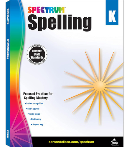 Spectrum Kindergarten Spelling Workbooks Ages 5 to 6 Alphabet Letters