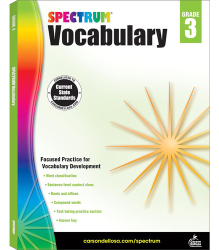 Spectrum 3rd Grade Vocabulary Workbooks Ages 8 to 9 Grade 3