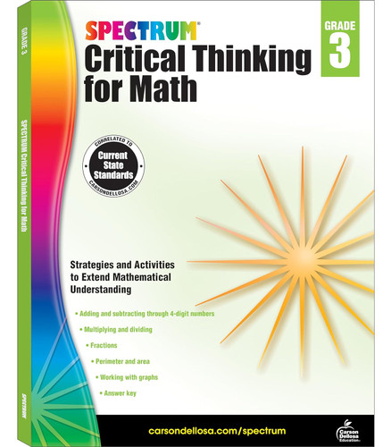 Spectrum Grade 3 Critical Thinking Math Workbook Ages 8 to 9 Critical