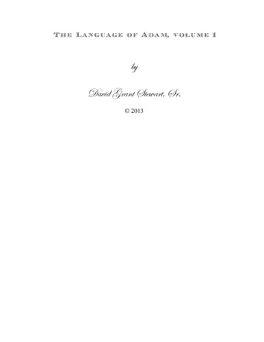 The Language of Adam volume 1