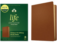 Life Application Study Bible Genuine Leather Brown Red Letter) - NLT