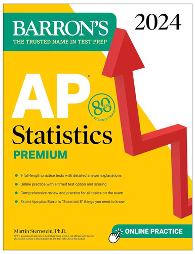 AP Statistics Premium 2024: 9 Practice Tests