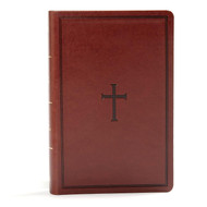 KJV Large Print Personal Size Reference Bible Brown Leathertouch Red