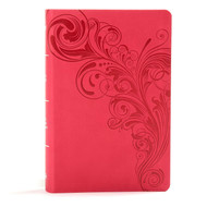 KJV Large Print Personal Size Reference Bible Pink LeatherTouch Red