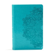 KJV Large Print Personal Size Reference Bible Teal Leathertouch Red
