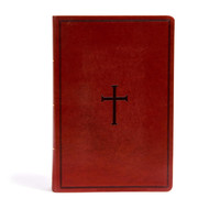 KJV Super Giant Print Reference Bible Brown LeatherTouch Indexed Red
