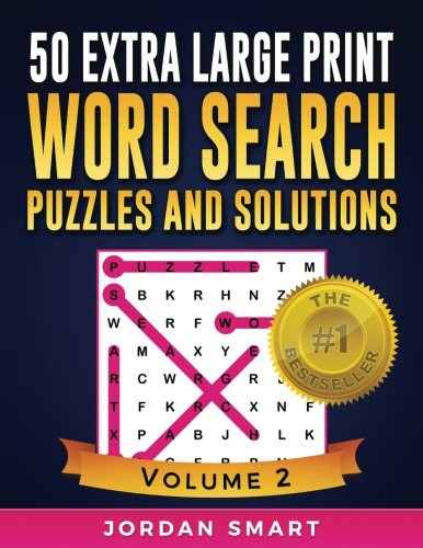 50 Extra Large Print Word Search Puzzles and Solutions