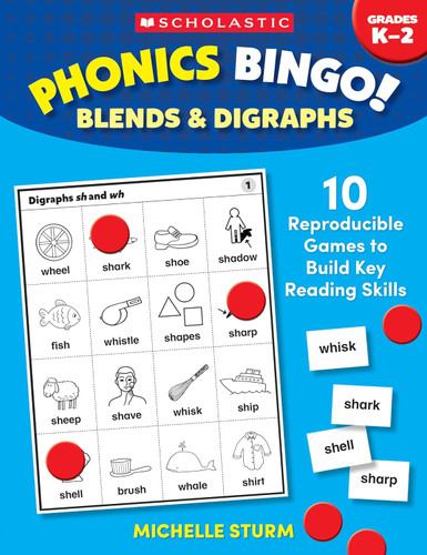 Phonics Bingo: Blends & Digraphs: 10 Reproducible Games to Build Key