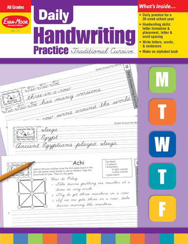 Daily Handwriting Practice: Traditional Cursive Kindergarten - Grade