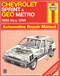 Chevrolet Sprint & Geo Metro Automotive Repair Manual 1985 Thru 1994