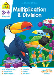 School Zone - Multiplication & Division Workbook - 64 Pages Ages 8 to