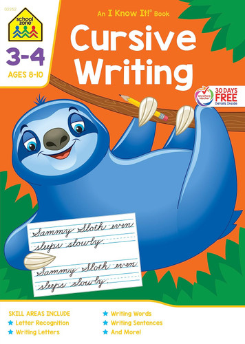 School Zone - Cursive Writing Workbook - 64 Pages Ages 8 to 10 3rd