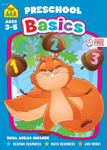 School Zone - Preschool Basics Workbook - 32 Pages Ages 3 to 5