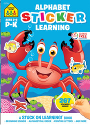 School Zone - Alphabet Stickers Workbook - 64 Pages Ages 3 to 6