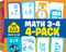 School Zone - Math 3-4 4-Pack Flash Cards - Ages 6+ 3rd Grade 4th