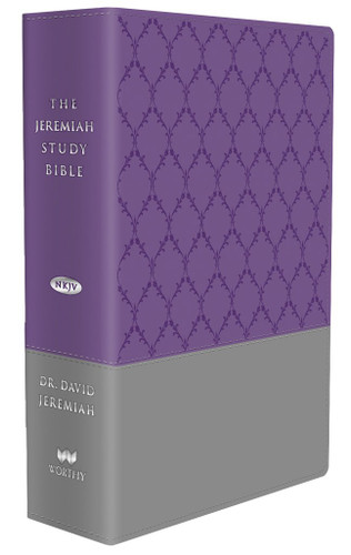 The Jeremiah Study Bible Purple/Gray Burnished Leatherluxe Thumb