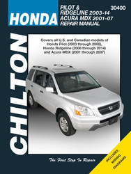 Honda Pilot & Ridgeline 2003-1 4 Acura MDX 2001-07