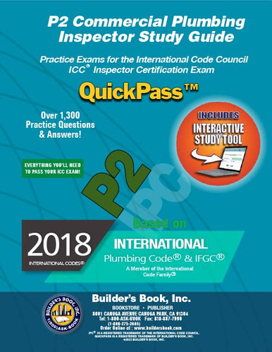 P2 Commercial Plumbing Inspector QuickPass Study Guide Based On 2018