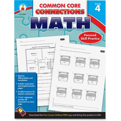 Carson-Dellosa Common Core Connections Math Workbook Grade 4 Ages 9