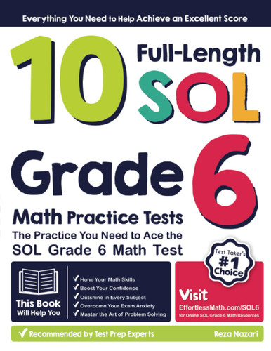 10 Full-Length SOL Grade 6 Math Practice Tests
