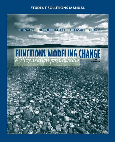Student Solutions Manual To Accompany Functions Modeling Change