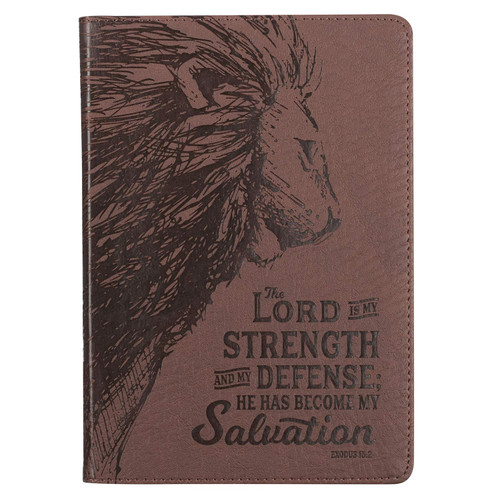 Christian Art Gifts Classic Journal My Strength My Defense Lion