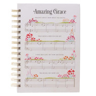Christian Art Gifts Journal w/Scripture Amazing Grace Pink Red Floral