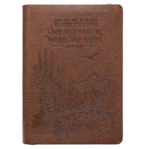 Classic Faux Leather Journal Soar Wings Like Eagles Isaiah 40
