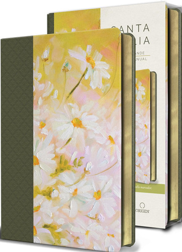 Biblia RVR 1960 Ultrafina Verde con Flores y Letra Grand