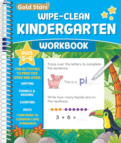 Wipe Clean Kindergarten Workbook for Kids Ages 5-6