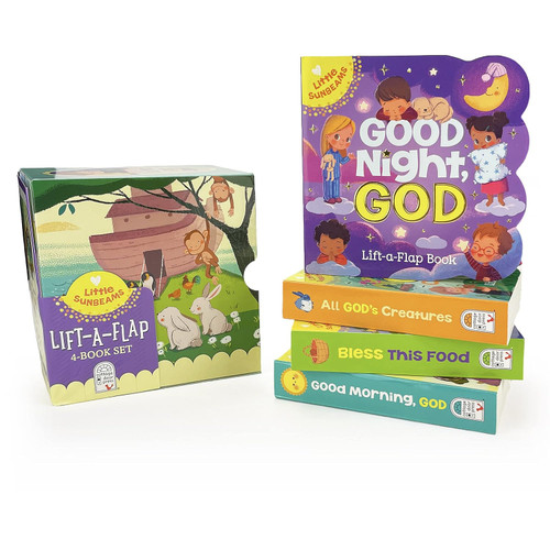 Little Sunbeams Religious Lift-A-Flap 4-Book Set for Babies and