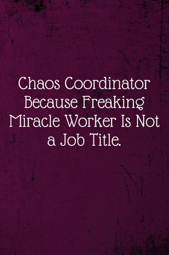Chaos Coordinator Because Freaking Miracle Worker Is Not a Job