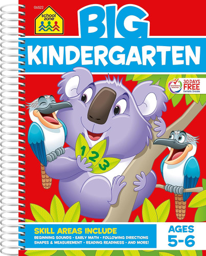 School Zone - Big Kindergarten Workbook - 320 Spiral Pages Ages 5 to