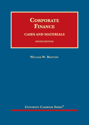 Corporate Finance Cases and Materials