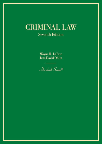 Criminal Law (Hornbooks)