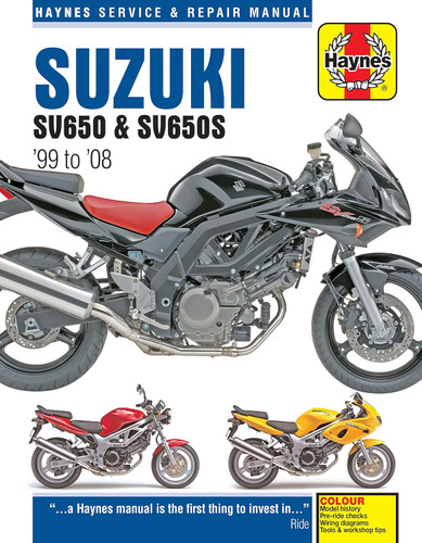 Suzuki SV650 & SV650S (99 - 08) Haynes Repair Manual