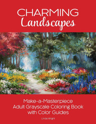 Charming Landscapes: Make-a-Masterpiece Adult Grayscale Coloring Book