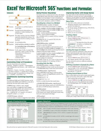 Excel for Microsoft 365 Functions & Formulas Quick Reference -