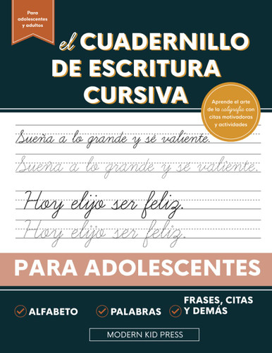 El cuadernillo de escritura cursiva para adolescentes