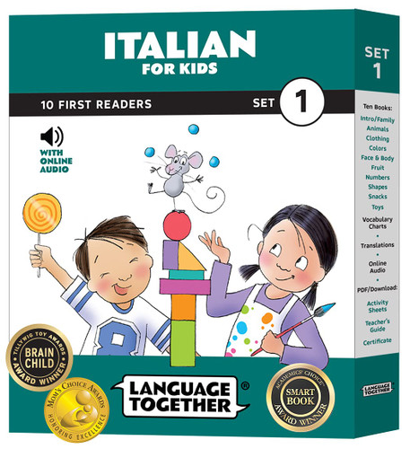 Italian for Kids: Beginner Learning Set of 10 First Reader Books with