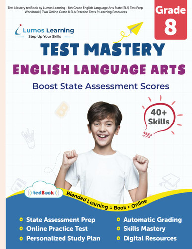 Test Mastery tedBook by Lumos Learning - 8th Grade English Language